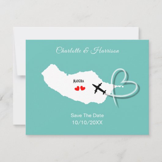 Madeiraの結婚宛先の日付の保存 セーブザデート (正面)