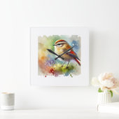 Madeira Firecrest 031024AREF120 - Watercolor スクエア壁時計 (ホーム)