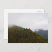 Madeira hills in misty clouds, moody nature ポストカード (正面/裏面)