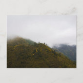 Madeira hills in misty clouds, moody nature ポストカード (正面)