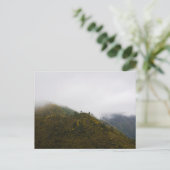 Madeira hills in misty clouds, moody nature ポストカード (スタンド正面)