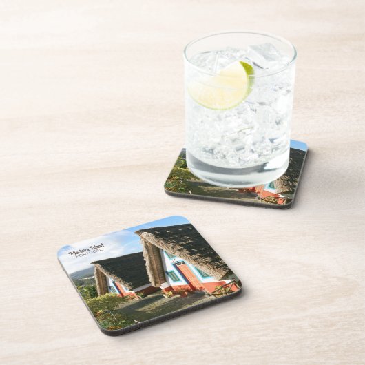 Madeira Island photo with Typical Houses, Portugal コースター (右側)