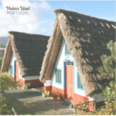 Madeira Island photo with Typical Houses, Portugal シール (正面)