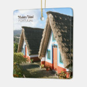 Madeira Island photo with Typical Houses, Portugal セラミックオーナメント (左)