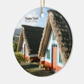 Madeira Island photo with Typical Houses, Portugal セラミックオーナメント (左)