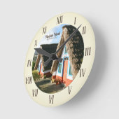 Madeira Island photo with Typical Houses, Portugal ラウンド壁時計 (傾斜)