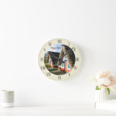 Madeira Island photo with Typical Houses, Portugal ラウンド壁時計 (ホーム)