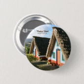 Madeira Island photo with Typical Houses, Portugal 缶バッジ (正面&裏面)