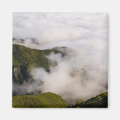 Madeira mountains in misty clouds, moody nature マグネット (正面)