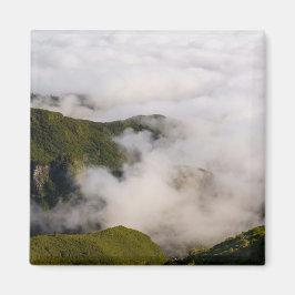 Madeira mountains in misty clouds, moody nature マグネット