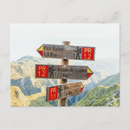 Madeira Pico Ruivo Trail Signs Hiking ポストカード