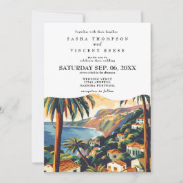 Madeira Portugal Wedding Invitation Retro 招待状