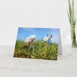 Madeliefjes plukkende fubby's. サンキューカード