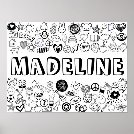 'MADELINE' Color-It-Yourselfアウトラインデザイン ポスター (正面)