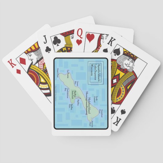 Madeline Island Teal Playing Cards トランプ (裏面)