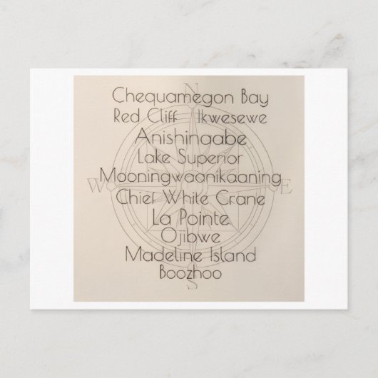 Madeline Island Words Postcard ポストカード (正面)