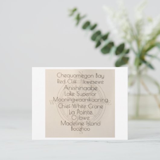 Madeline Island Words Postcard ポストカード (スタンド正面)