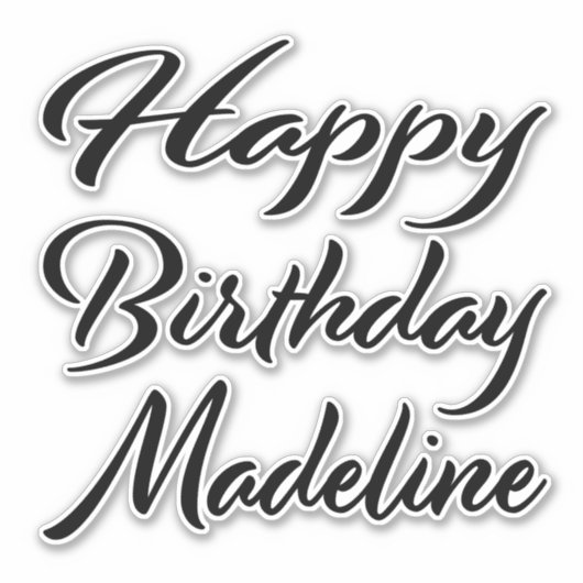 Madeline Name Vorname black Sticker Geburtstag シール (正面)