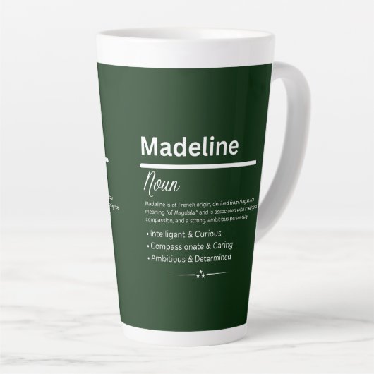 Madeline Personalized Girl Name カフェラテマグ (右アングル)