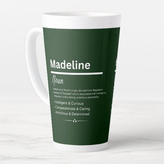 Madeline Personalized Girl Name カフェラテマグ (左アングル)