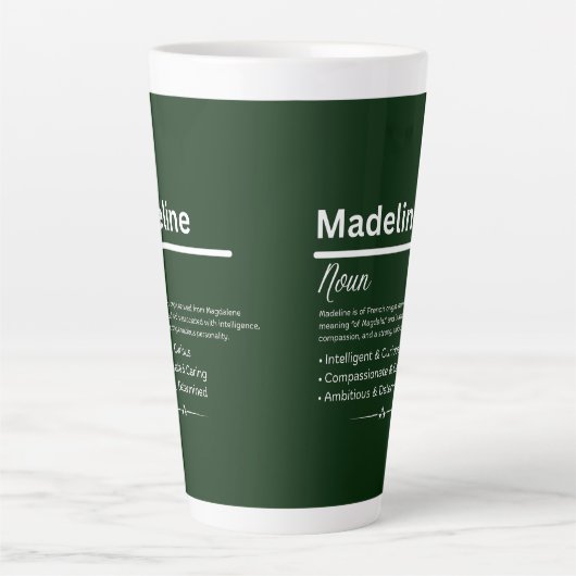 Madeline Personalized Girl Name カフェラテマグ (正面)