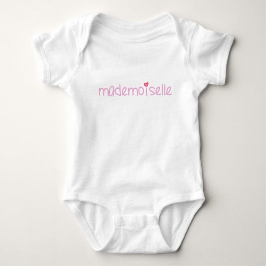 MADEMOISELLE – かわいいフランスの引用文ベビーTシャツ ベビーボディスーツ (正面)
