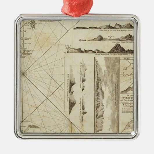 Maderasおよびカナリア諸島の図表 メタルオーナメント (正面)