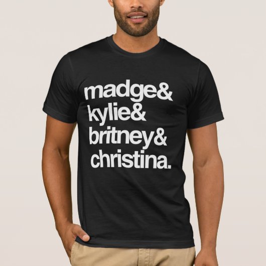 Madge Kylie Britneyおよびクリスティーナ Tシャツ (正面)