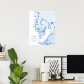 Madiera Beach FL Map Wedding Guest Book Poster ポスター (ホームオフィス)