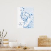 Madiera Beach FL Map Wedding Guest Book Poster ポスター (キッチン)
