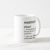 Madison name, Editable name, Custom name コーヒーマグカップ (正面右)