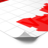 Madison Neighborhood Typography Map - Red ポスター (角)