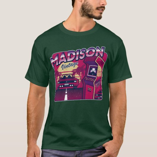 Madison Personalized Vintage Gamer 80s 90s Tシャツ (正面)
