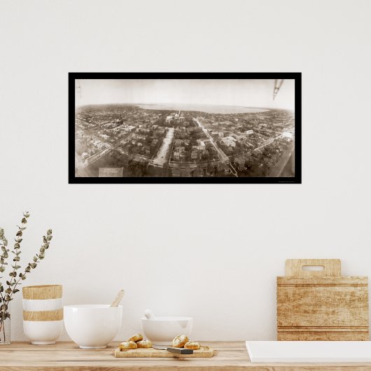 Madison WI航空写真1908 ポスター (キッチン)