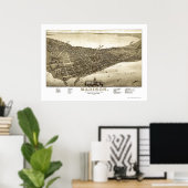 Madison, WI Panoramic Map - 1885b ポスター (ホームオフィス)