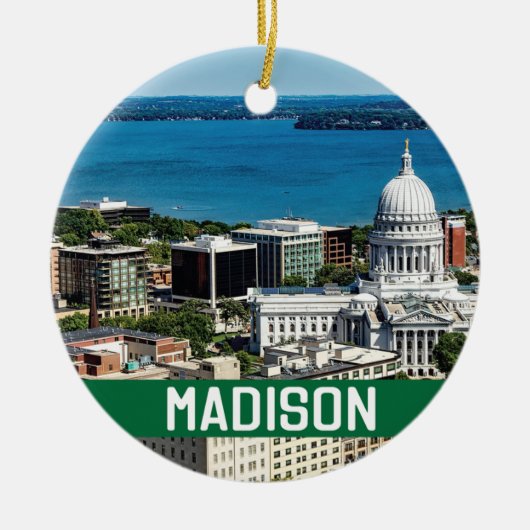 Madison Wisconsin Memento写真 セラミックオーナメント (正面)