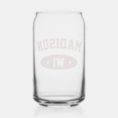 Madison Wisconsin Retro Bold Typography Glassware ガラス缶 (正面)