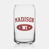 Madison Wisconsin Retro Bold Typography Glassware ガラス缶 (裏面)