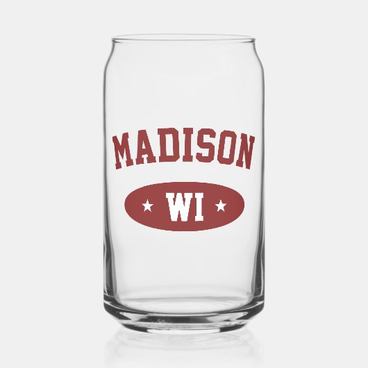 Madison Wisconsin Retro Bold Typography Glassware ガラス缶 (裏面)