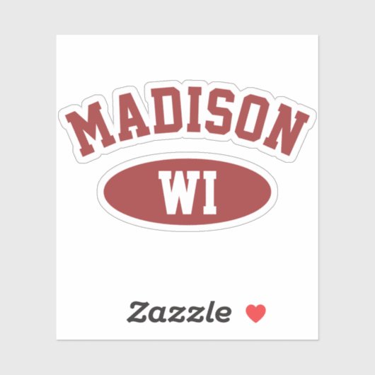 Madison, Wisconsin Retro Typography Vinyl Sticker シール (シート)