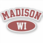Madison, Wisconsin Retro Typography Vinyl Sticker シール (正面)