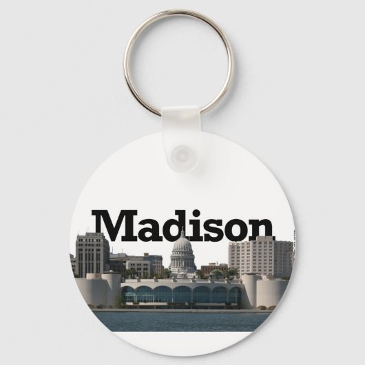 Madison Wisconsin Skyline with Madison in the Sky キーホルダー (正面)