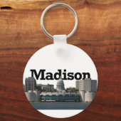 Madison Wisconsin Skyline with Madison in the Sky キーホルダー (正面)