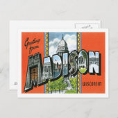 Madison Wisconsin US Cityからの挨拶 ポストカード (正面/裏面)