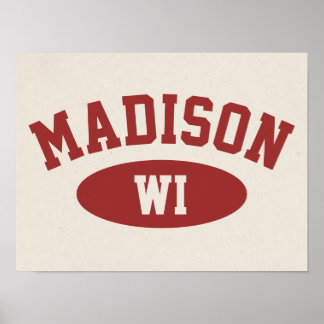 Madison, Wisconsin Vintage Athletic-Style Poster ポスター