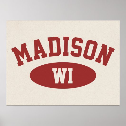 Madison, Wisconsin Vintage Athletic-Style Poster ポスター (正面)
