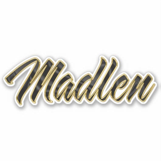 Madlen black gold Lettering Aufkleber Sticker シール (正面)