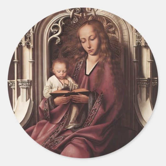 Madonna and Child Catholic Stickers ラウンドシール (正面)