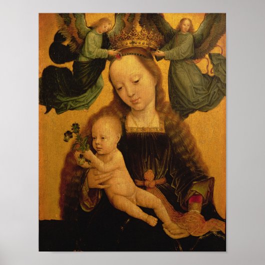 Madonna and Child Crowned by Two Angels, c.1520 ポスター (正面)