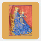 Madonna and Child Enthroned Jean Fouquet Holiday スクエアシール (正面)